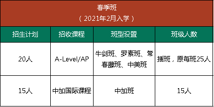 2021年武汉市第六中学国际高中春季班招生计划