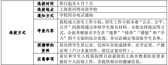 星河湾双语学校高中国际课程班选拔方式