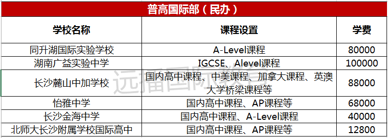 长沙民办学校国际部