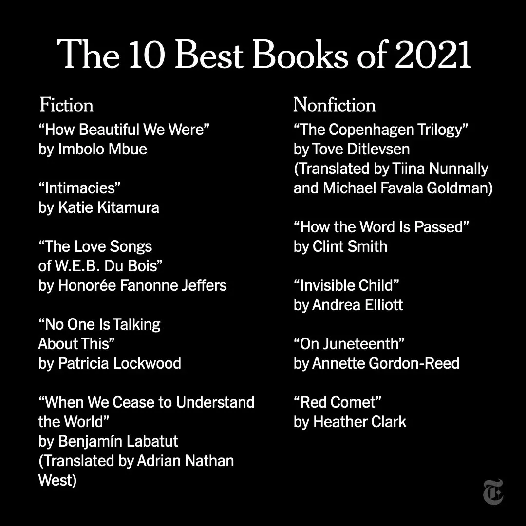 《纽约时报》2021十佳书单