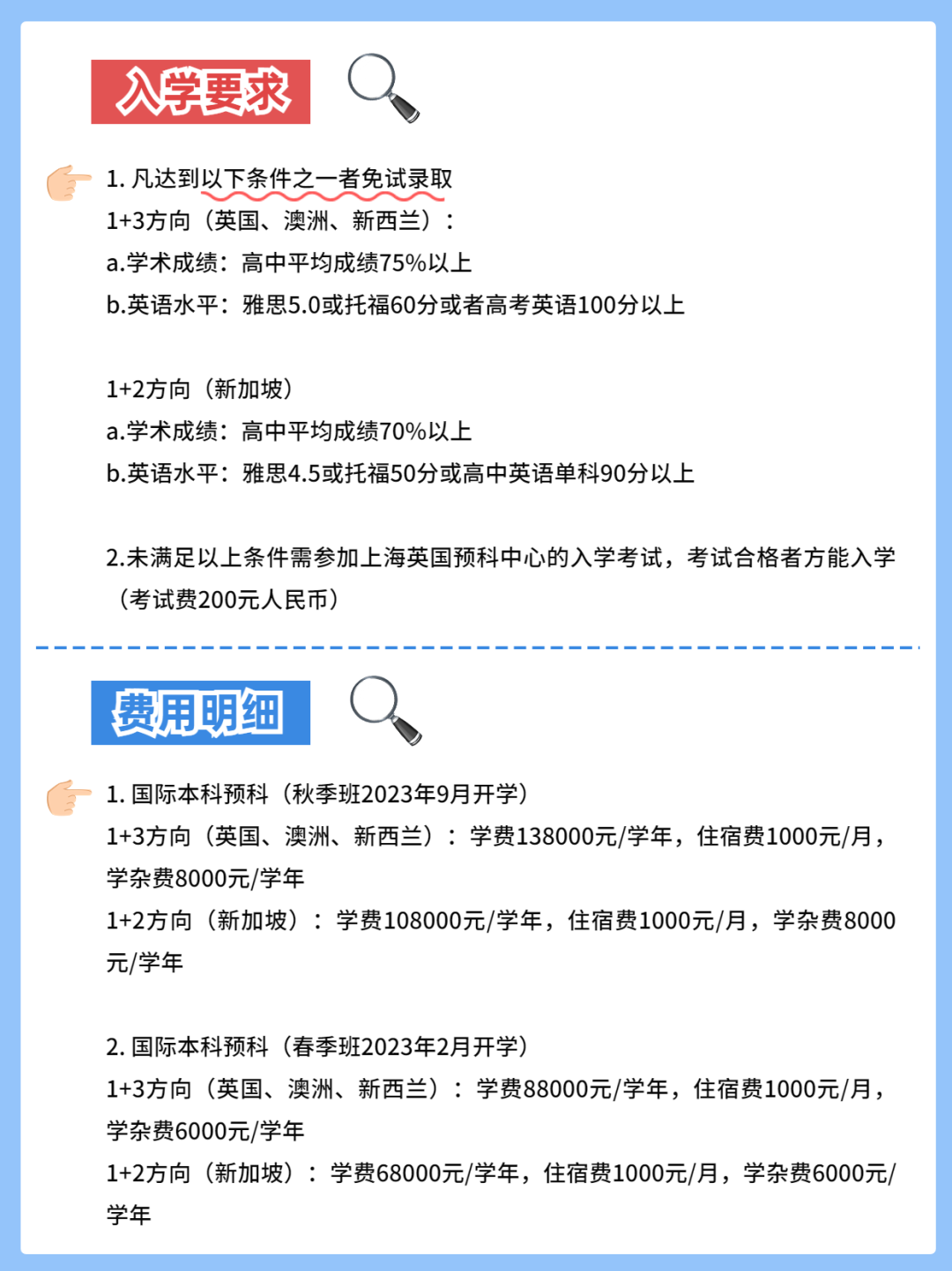 上海英国预科中心招生要求及费用参考