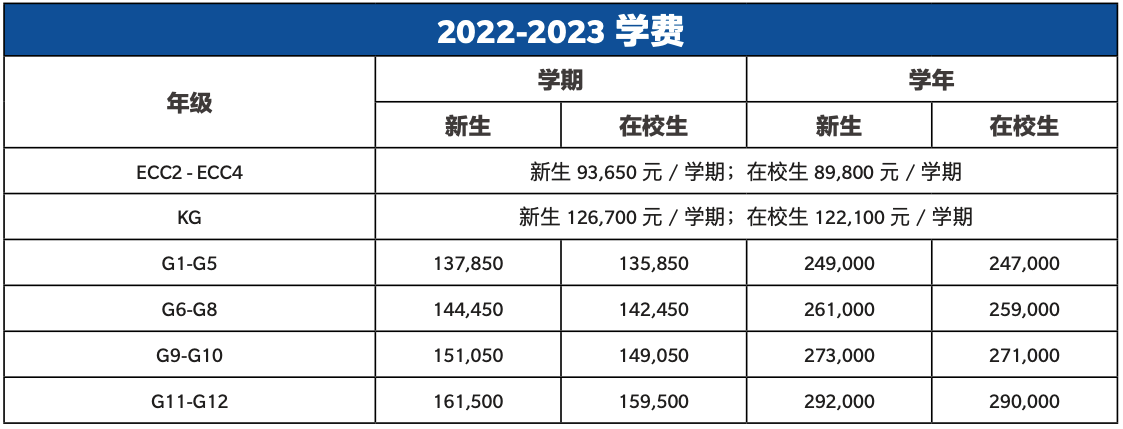 北京市海嘉国际双语学校学费参考