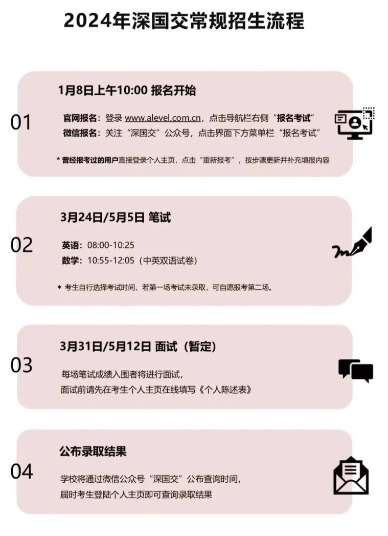 深圳国际交流书院常规课程2024招生流程