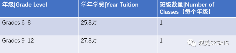 深圳深美外籍人员子女学校2024-2025学年课程学费