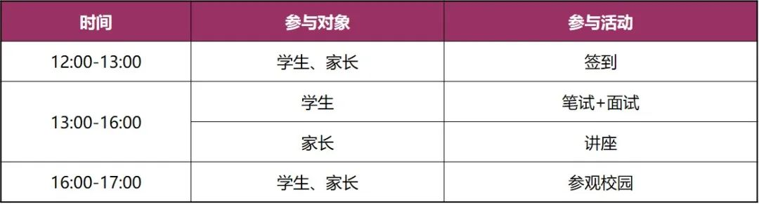 校园开放日流程安排